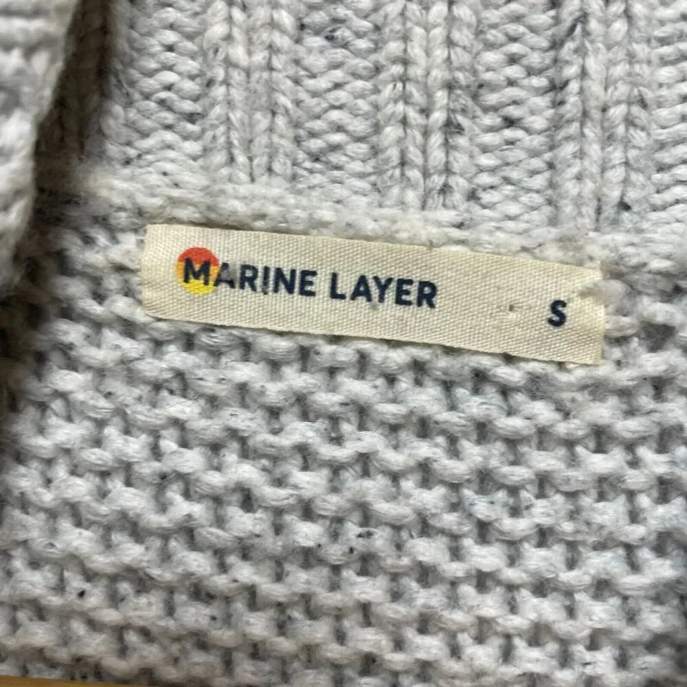 Marine Layer Women’s‎ Gray Chunky Knit Turtleneck Sweater Size Small Cozy Casual